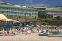 The beach in front of the Blue Bay Hotel